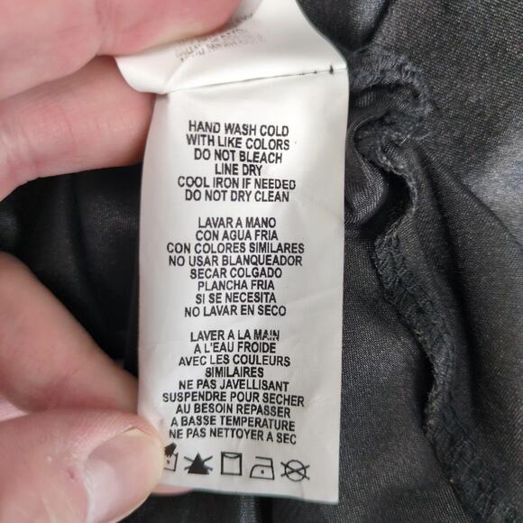 Vtg Y2K Bebe Black Satin Slip Maxi Dress Sz L Spaghetti Straps Babydoll Evening - Picture 8 of 10